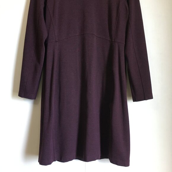 Duluth Trading Co Oxblood Rayon Blend Knit Sweater Dress Hip Pocket - Picture 4 of 16